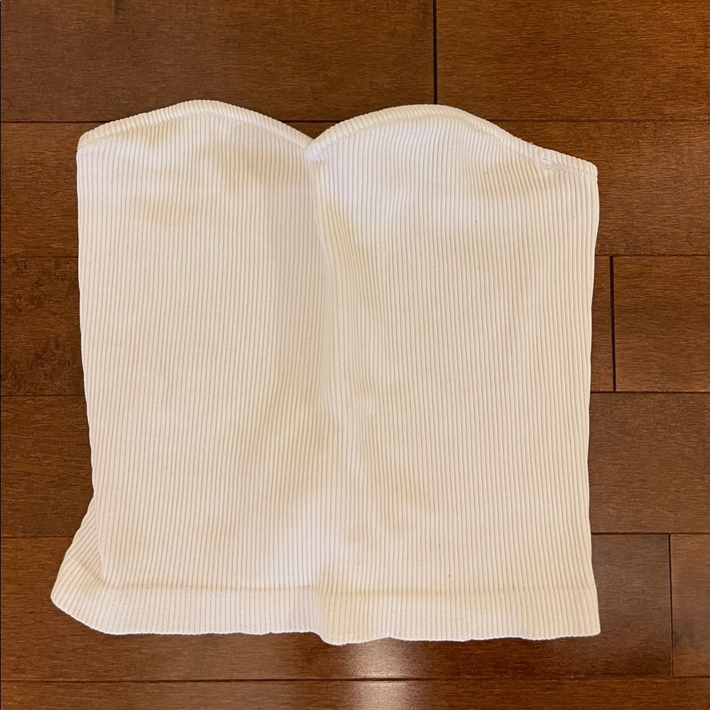 ribbed white tube top